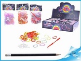 Fă-ți propria brățară - elastice 300 buc. + accesorii 3 tipuri în săculeț