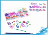 Fă-ți propria brățară - elastice 90 buc. + mărgele decorative
