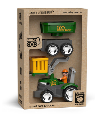 ECO MultiGO Farm 2+1 - Igráček fermier, tractor cu remorcă