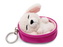 NICI 49992 breloc Sleeping Pets, pudel alb 8 cm, coș roz