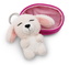 NICI 49992 breloc Sleeping Pets, pudel alb 8 cm, coș roz