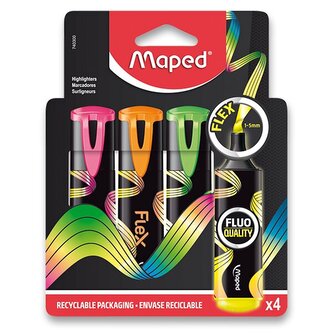 Marcator text Maped Fluo Peps Flex - set 4 culori
