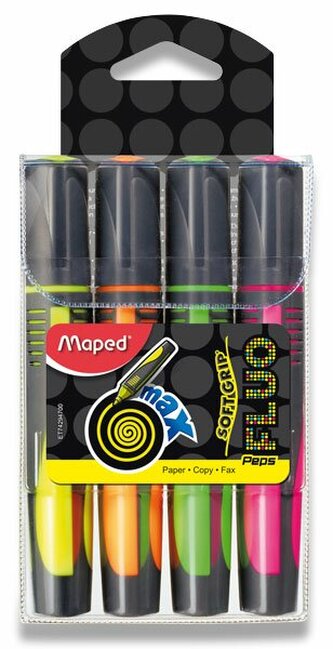 Subliniator Maped Fluo Peps Max - set 4 culori