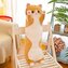 Leventi Jucărie de pluș pisică, lungime 50 cm - maro