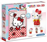 Puzzle 104 piese model 3D Hello Kitty