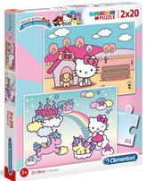 Puzzle 2x20 Super Culoare Hello Kitty