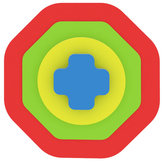 Primul meu puzzle - Forme octogon/roșu