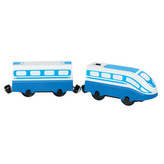 Tren de pasageri albastru