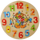 BABU jucărie din lemn - puzzle ceas, clovn, iepure