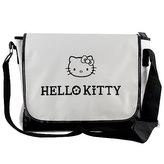 Geantă de umăr Hello Kitty, alb-negru