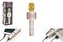 Microfon karaoke Bluetooth auriu pe baterii cu cablu USB în cutie 10x28x8,5cm