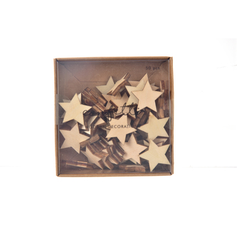 Confetti din lemn stele 50 buc. - 2x2 cm