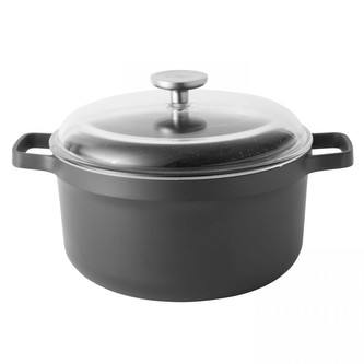 Cratiță cu capac cu strat marmorat GEM 24 cm