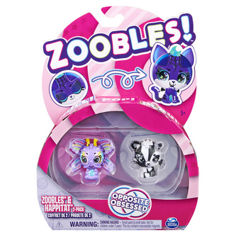 Zoobles animale pachet dublu fluture și vulpe