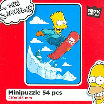 The Simpsons: Bart pe snowboard/Puzzle mini