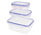 Recipient pentru alimente cu capac cu clemă set 3 buc pătrat