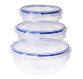 Recipient pentru alimente cu capac cu clips set 3 buc rotunde