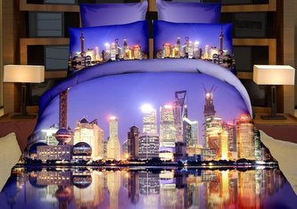 Povlečení 3D MODERN CITY francouzské povlečení, 1x 200x220 cm, 2x povlak 70x80 cm + dárek  MyBestHome