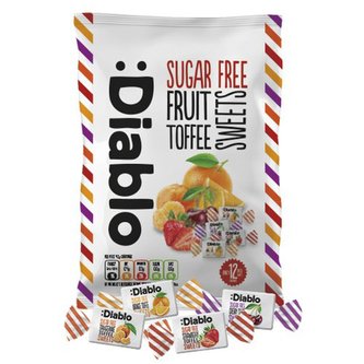 Diablo Fruit Toffees bomboane fără zahăr 75g