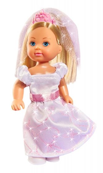 Păpușa Evička în rochie de mireasă