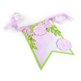 SIZZIX Thinlits șabloane metalice de tăiere - banner floral 9 buc