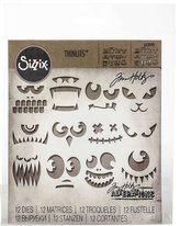 SIZZIX Thinlits șabloane metalice pentru decupare - fețe înfricoșătoare 12 buc