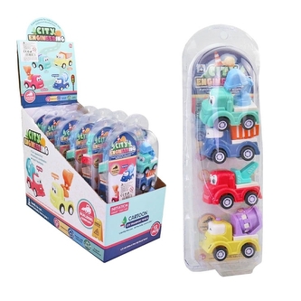 Set 4 mașinuțe de construcții cu tracțiune pull-back