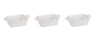 Zapékací misky porcelánové sada 3 ks obdélník