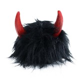 Peruca neagră de diavol cu coarne - Rappa