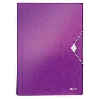 Mapă pentru documente "Wow", violet, A4, PP, 6 compartimente, LEITZ