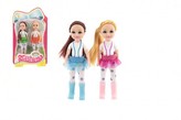 Păpuși 2 buc. din plastic corp solid 14 cm, 2 variante pe carton
