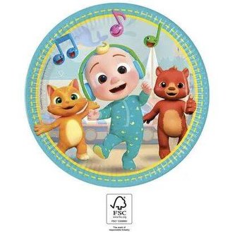Farfurii de hârtie Cocomelon 23 cm, 8 buc - Procos