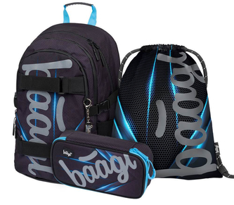 BAAGL SET 3 Skate Bluelight: rucsac, penar, sac