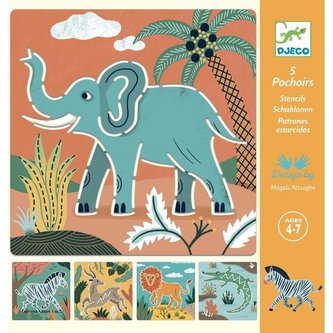 Djeco Șabloane animale sălbatice