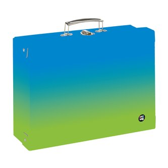 Suitcase lamino rectangular A4 OXY Ombre Blue-green