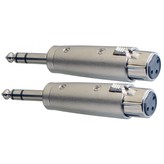 Stagg AC-XFPMSH, redukce XLR samice - Jack 6,3 mm samec stereo, 2 ks