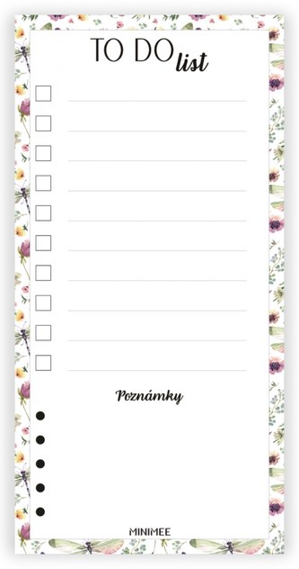 Bloc notes detașabil - TO DO LIST 90x180mm - libelule