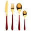 Set tacâmuri inox 16 buc Lisboa roșu
