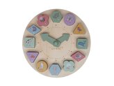 Ceas din lemn cu piese puzzle, tematică Fermă