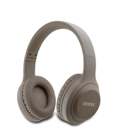 Căști Bluetooth stereo Guess Classic Silver Logo, maro