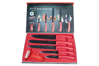 Set de 6 cuțite de bucătărie cu strat protector