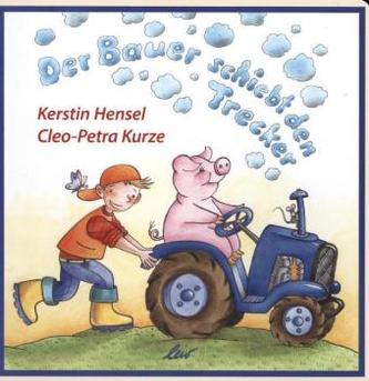 Fermierul împinge tractorul