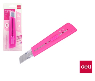 Cuțit segmentabil 169mm DELI E2040 roz