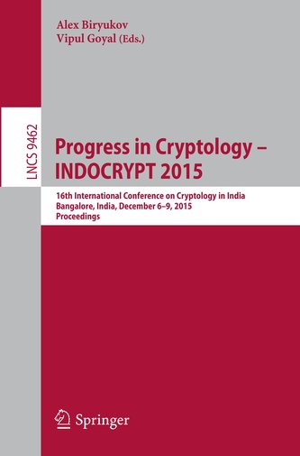 Progres în criptologie - INDOCRYPT 2015