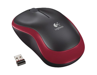 Mouse "M185", roșie, wireless, optică, mărime standard, LOGITECH