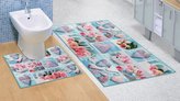 Set imprimare 3D - patchwork turcoaz - set (60x100, 60x50 cm WC)